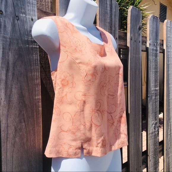 Tommy Bahama Peach Floral Women's Top Size Small - Picture 3 of 8